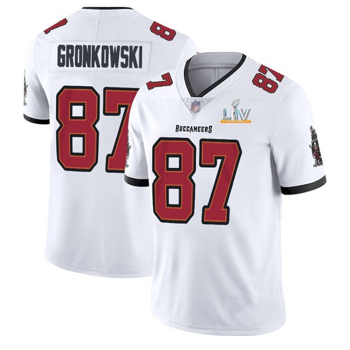 Men's Tampa Bay Buccaneers #87 Rob Gronkowski White 2021 Super Bowl LV Limited Stitched NFL Jersey
